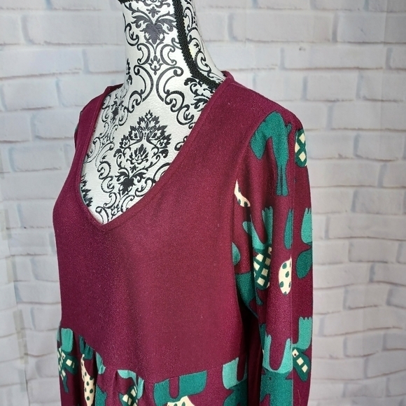 R&B collection women's stretch knit geometric print popover dress size 1x b11 - Picture 7 of 10